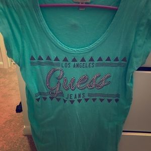 Mint Green GUESS T Shirt Size Medium